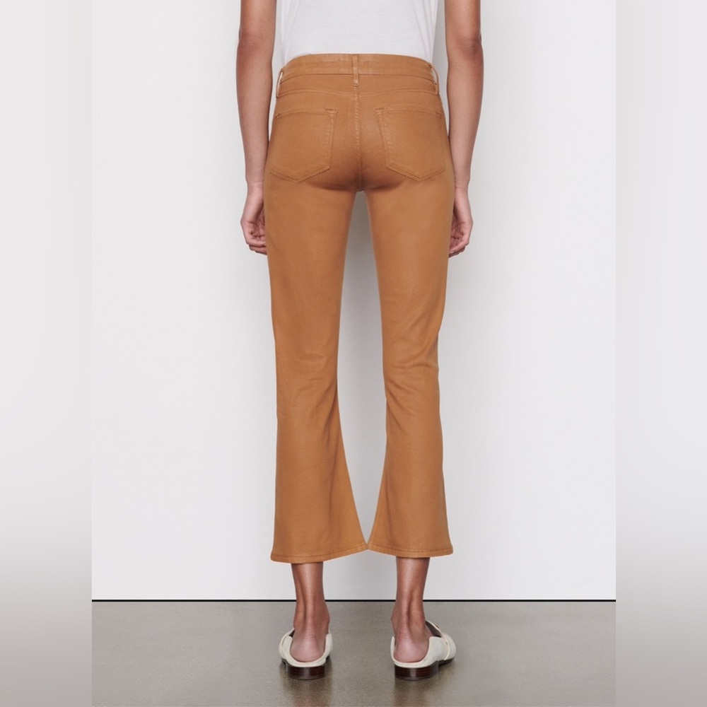 NWT FRAME Denim Le Crop Mini Boot Coated Denim - Vicuna in Size 26